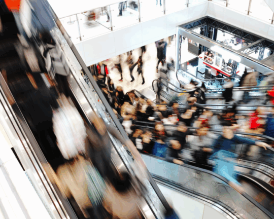 fast paced shopping centre consumers